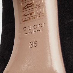 Pre Owned Gucci Black Suede Pointed Toe Pumps Size 36
