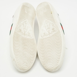 مملوكة مسبقًا Gucci White Leather  Ace Lace Up Sneakers Size 38