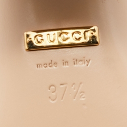 Gucci Beige Leather GG Marmont Ankle Strap Sandals Size 37.5