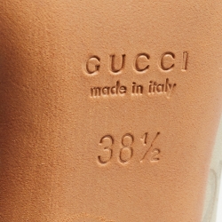 Pre Owned Gucci Grey Guccissima Leather Peep Toe Pumps Size 38.5