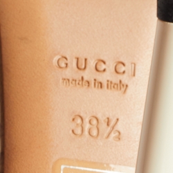 Pre Owned Gucci Grey Guccissima Leather Peep Toe Pumps Size 38.5