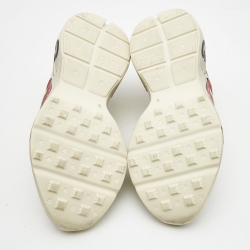 Gucci Cream Leather Rhyton Lace Up Sneakers Size 38