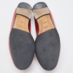 Pre Owned Gucci Red Leather  Jordaan Loafers Size 36.5
