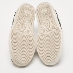 Gucci White Leather Floral Embroidered Ace Sneakers Size 36.5