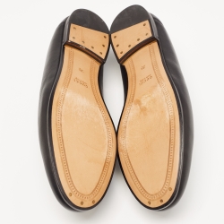 Gucci Black Leather Jordan Horsebit Slip On Loafers Size 38