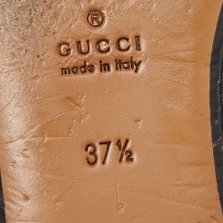 Pre Owned Gucci Black Leather Horsebit Princetown Flat Mules Size 37.5