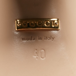 Pre Owned Gucci Black Leather GG Marmont Block Heel Ankle Strap Sandals Size 40