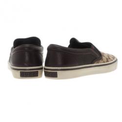 Pre Owned حذاء رياضي غوتشي سليب أون كانفاس GG وجلد مقاس 43.5