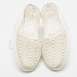 Gucci White/Grey Leather Interlocking G Ace Sneakers Size 36