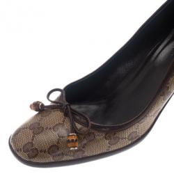 Pre Owned Gucci Guccissima Crystal Bow Pumps Size 37