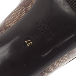Pre Owned Gucci Guccissima Crystal Bow Pumps Size 37