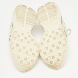 Pre Owned Gucci Cream Leather Rhyton Sneakers Size 35.5