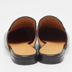 Pre Owned Gucci Black Leather Princetown  Mules Size 37 