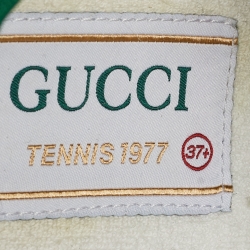 Pre Owned Gucci Beige/Ebony GG Canvas Tennis 1977 Sneakers Size 37.5