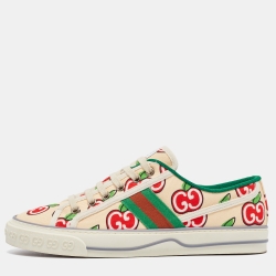 Gucci Multicolor GG Apple Canvas Tennis 1977 Sneakers Size 39