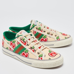 Gucci Multicolor GG Apple Canvas Tennis 1977 Sneakers Size 39