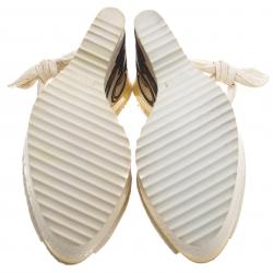 Pre Owned صندل غوتشي يونيسف تاتو كوليكشن جلد ثعبان أبيض كعب روكي مفتوح مقاس 38.5