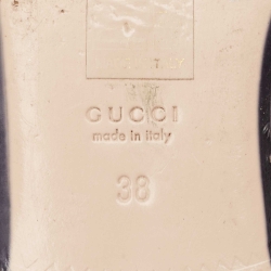 Pre Owned Gucci White/Red GG Canvas Princetown Flat Mules Size 38