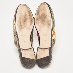 Gucci Multicolor GG Supreme Canvas Floral Princetown Mules Size 38