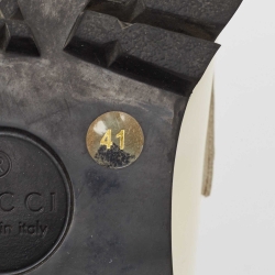 مملوكة مسبقًا Gucci White Leather Harald Horsebit Platform Loafers Size 41