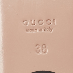 Pre Owned Gucci Black Patent Leather Horsebit T-Strap Flat Sandals Size 38