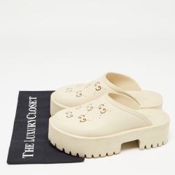 Gucci Cream Rubber GG Clogs Size 39