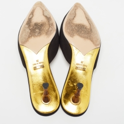 Pre Owned Gucci Black Canvas Unia Mules Size 39