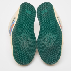 Pre Owned Gucci Multicolor Leather and Canvas Screener Sneakers Size 39