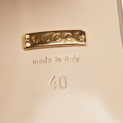 Pre Owned Gucci Beige Leather GG Marmont Sandals Size 40