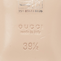 مملوكة مسبقًا Gucci Beige Patent Leather Double G Slingback Flats Size 39.5