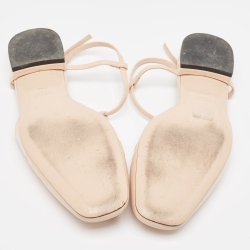 مملوكة مسبقًا Gucci Beige Patent Leather Double G Slingback Flats Size 39.5