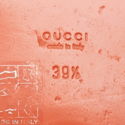 مملوكة مسبقًا Gucci Orange Leather Interlocking G logo Thong Sandals Size 39.5