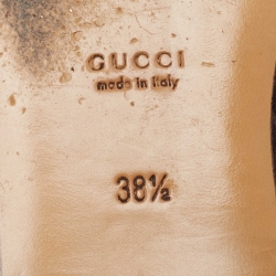 Pre Owned Gucci Black Leather Princetown Mules Size 38.5