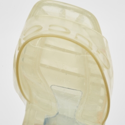 Pre Owned Gucci Transparent PVC  Logo Block Heel Slide Sandals Size 37