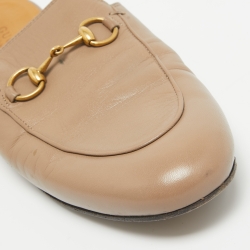 مملوكة مسبقًا Gucci  Brown Leather Princetown Mules Size 36