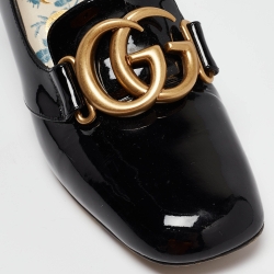 Pre Owned Gucci Black Patent Leather GG Marmont Pumps Size 36.5