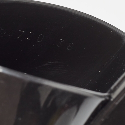 Pre Owned Gucci Black Rubber Logo Embossed Slides Size 38     
