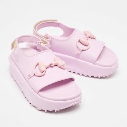 Pre Owned Gucci Purple Rubber Slingback Sandals Size 38