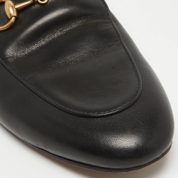 Pre Owned Gucci Black Leather Princetown Mules Size 37  