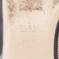 Pre Owned Gucci Beige Canvas Princetown Mules Size 36.5