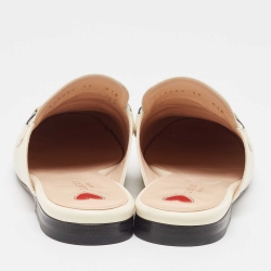 Pre Owned Gucci Cream Leather Princetown Mules Size 39