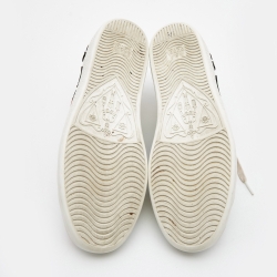 Pre Owned حذاء رياضي غوتشي "ايس" مطرز زهور جلد أبيض مقاس 34