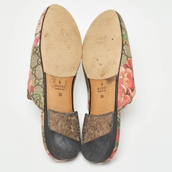 Pre Owned Gucci Multicolor Floral Canvas Princetown Horsebit Flat Mules Size 39