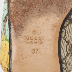 Pre Owned Gucci Multicolor GG Canvas Supreme Princetown Mules Size 37 