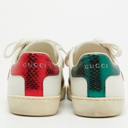 Gucci White Leather Heart Ace Sneakers Size 36