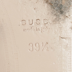 Pre Owned Gucci Blue Leather Horsebit T-Bar Loafers Size 39.5