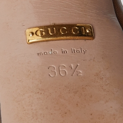Gucci Brown Leather Claudie Horsebit Platform Block Heel Ankle Strap Sandals Size 36.5