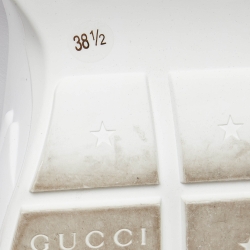 Pre Owned Gucci White Leather Mystic Cat Rhyton Low Top Sneakers Size 38.5