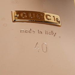 Pre Owned Gucci Silver/Gold Zebra Print Leather GG Marmont Fringed Pumps Size 40