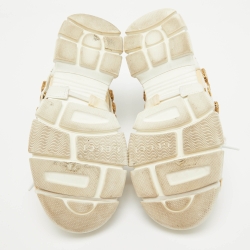 Gucci White/Grey Leather and Mesh Flashtrek Chunky Sneakers Size 40
